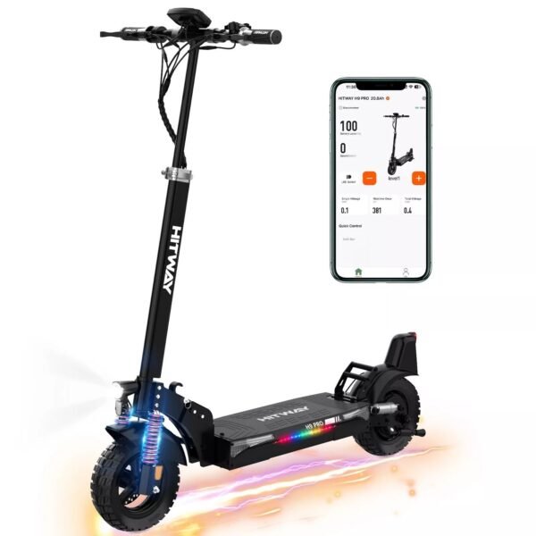 Hitway H9 Pro Foldable Electric Scooter with 500W Motor, 48V Battery, and 110km Range