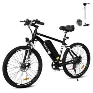 HITWAY 26" Fat Tire Electric Bike with 250W motor, 36V battery, and carbon steel frame.