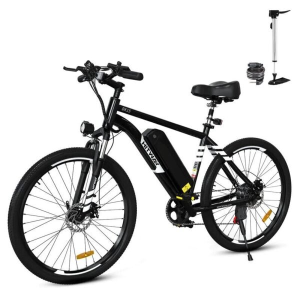 HITWAY 26" Fat Tire Electric Bike with 250W motor, 36V battery, and carbon steel frame.