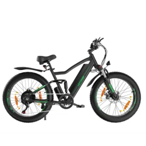 Hitway BK9 electric fat tyre mountain bike with dual suspension, 250W motor, and 26-inch fat tires, designed for all terrains