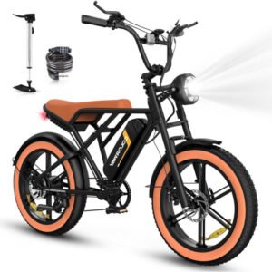 COLORWAY BK29 Off-Road Electric Bike with 20” 4.0 fat tires, 250W motor, and 48V battery for rugged terrains and urban commutes.