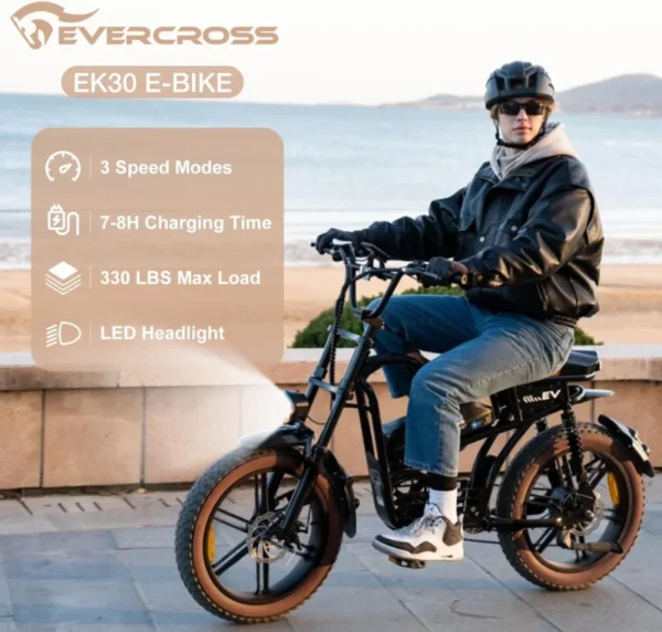 Evercross EK30 Electric Fat Tyre E-Bike for Adults - Image 3