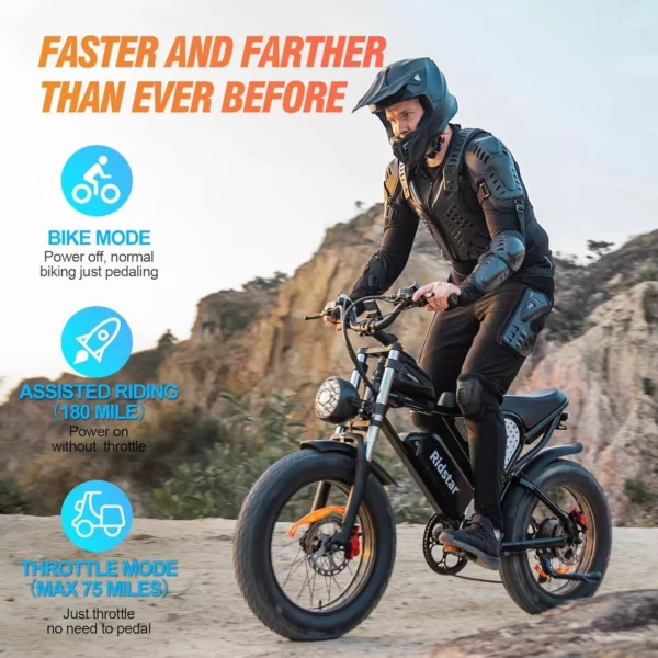 Ridstar Electric Bike Q20 for Adult 20''Fat Tire Mountain Motorbike - Image 14