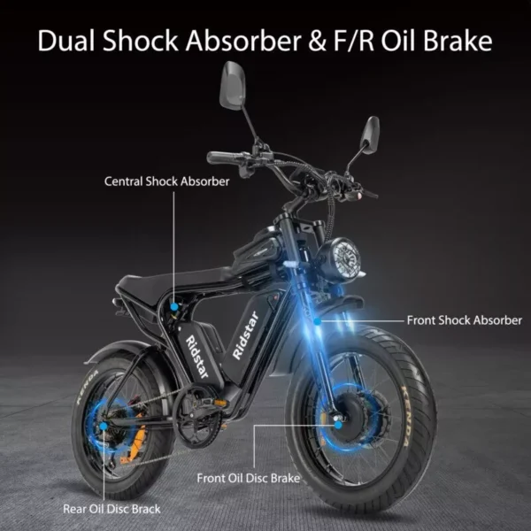 Ridstar Electric Bike Q20 for Adult 20''Fat Tire Mountain Motorbike - Image 13