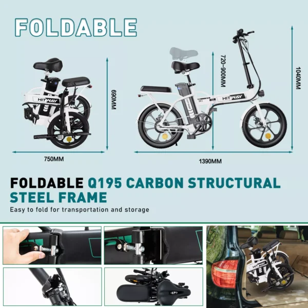 HITWAY BK5 250W FOLDING ELECTRIC BIKE - Image 7