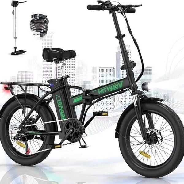 HITWAY BK11 Electric Folding Bike, 20 Fat Tire E Bike